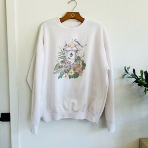 Floral Graphic Cream Sweater